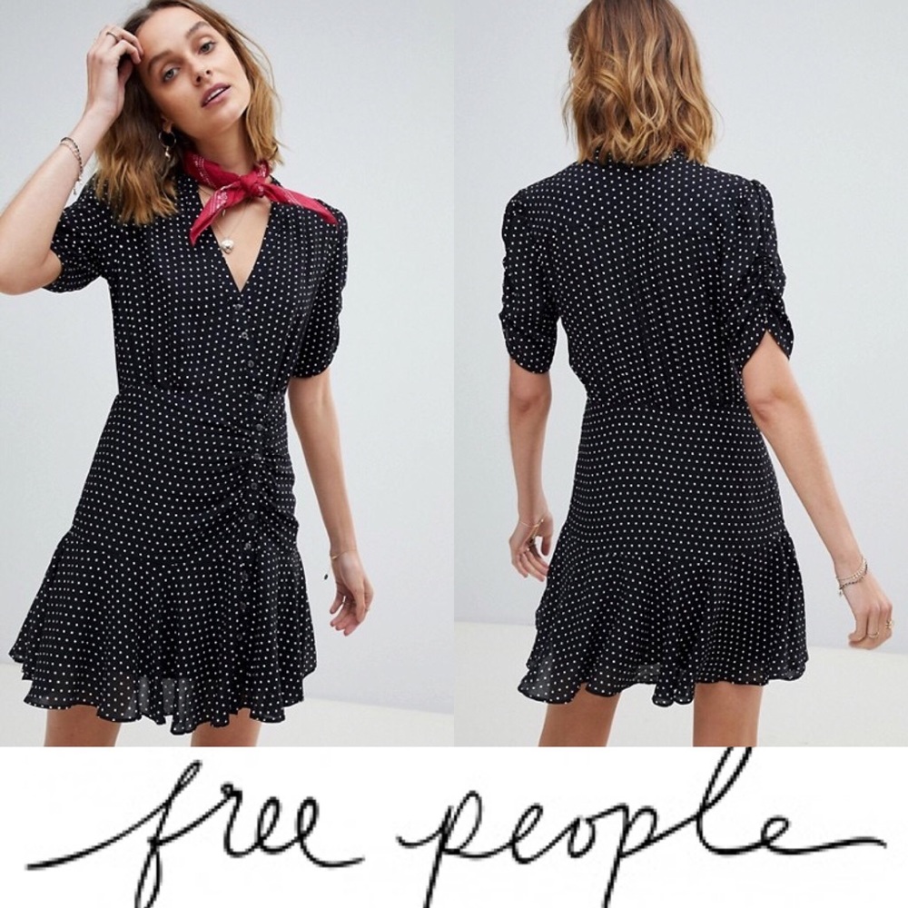 NWT Free People Pippa Mini Polka Dot Dress B1